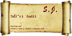 Sári Judit névjegykártya