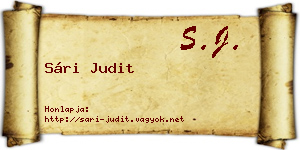 Sári Judit névjegykártya